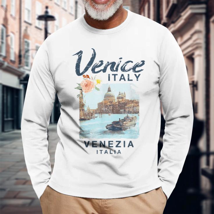 Venice Italy Enice Italiaintage Langarmshirts Geschenke für alte Männer