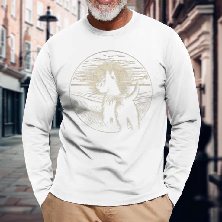 Vintager Cairn-Terrier-Hund Langarmshirts Geschenke für alte Männer