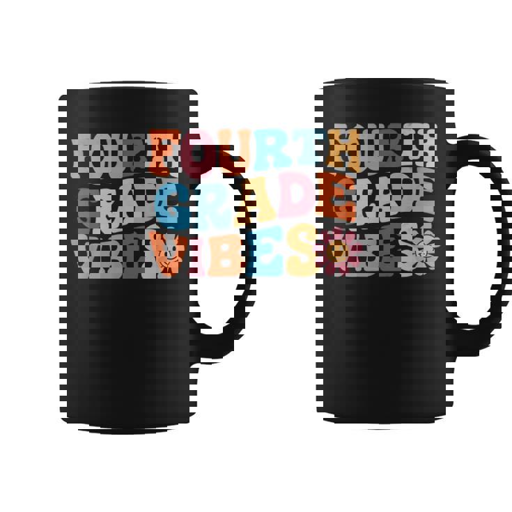 4Th Grade Vibes Fourth Grade Team Retro 1St Day Of School Coffee Mug