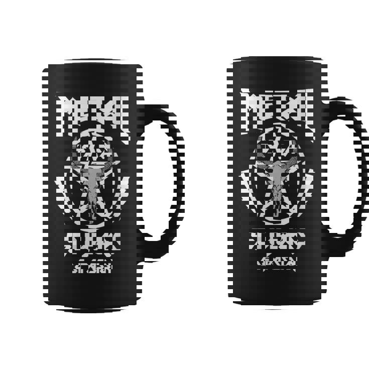 50 Cumpleaños Hombre Heavy Metal Rock Música Pentagrama Cuello Taza de café