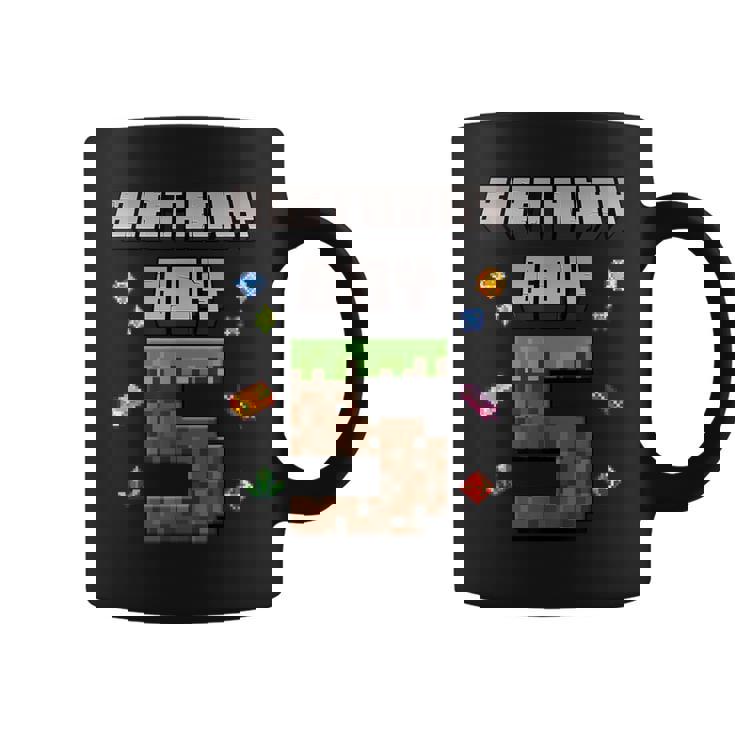 5Th Birthday 5 Years Old Video Gamer Pixel Birthday Boys Coffee Mug
