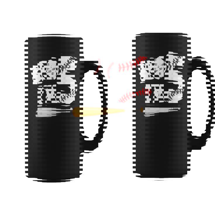 5Th Birthday Boy Bro I'm 5 Year Old Baseball Theme Coffee Mug