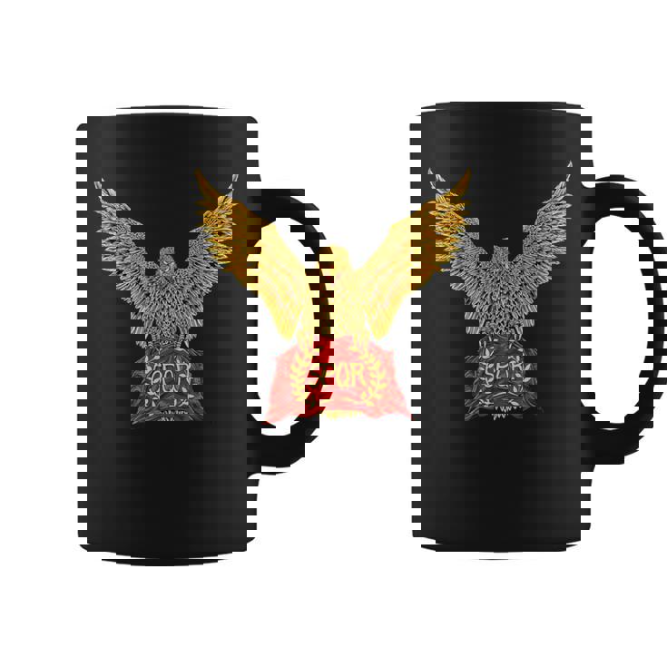 Águila De La Legión Romana Con Bandera Spqr Taza de café
