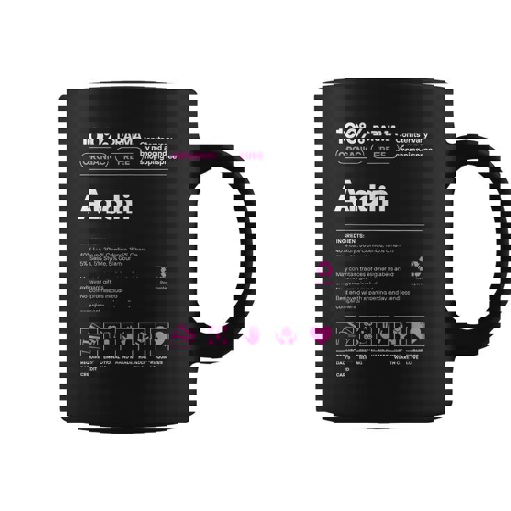 Anahi Name For Anahi Sarcastic Nutrition Facts Coffee Mug