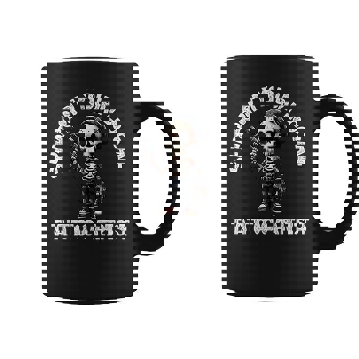 Apoya A Tu Esqueleto De Artista De Tatuajes Local Taza de café