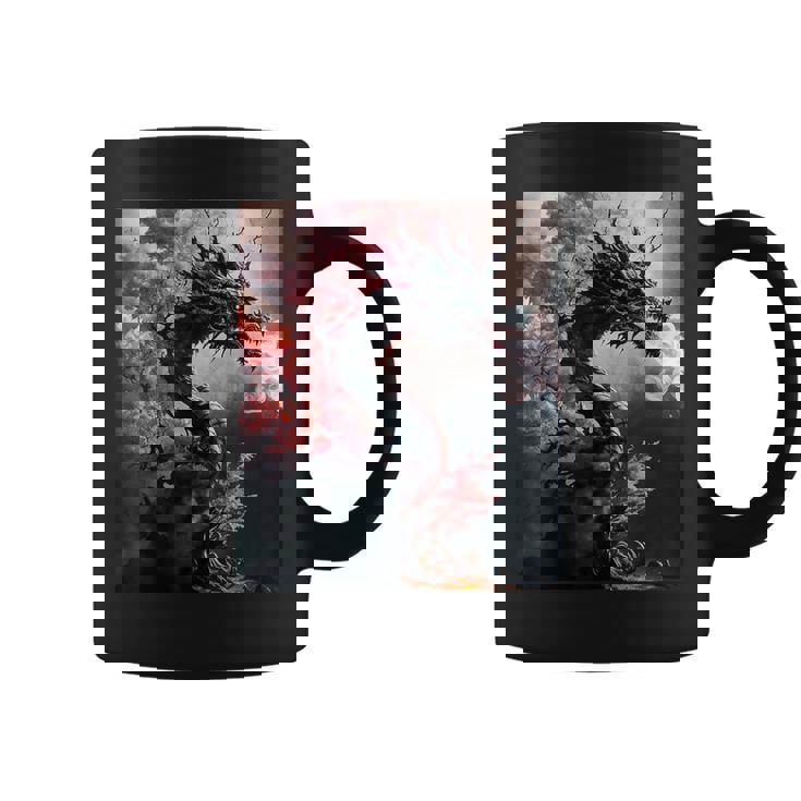 Art Sur Le Thème Du Dragon Japonais Mignon Tasse