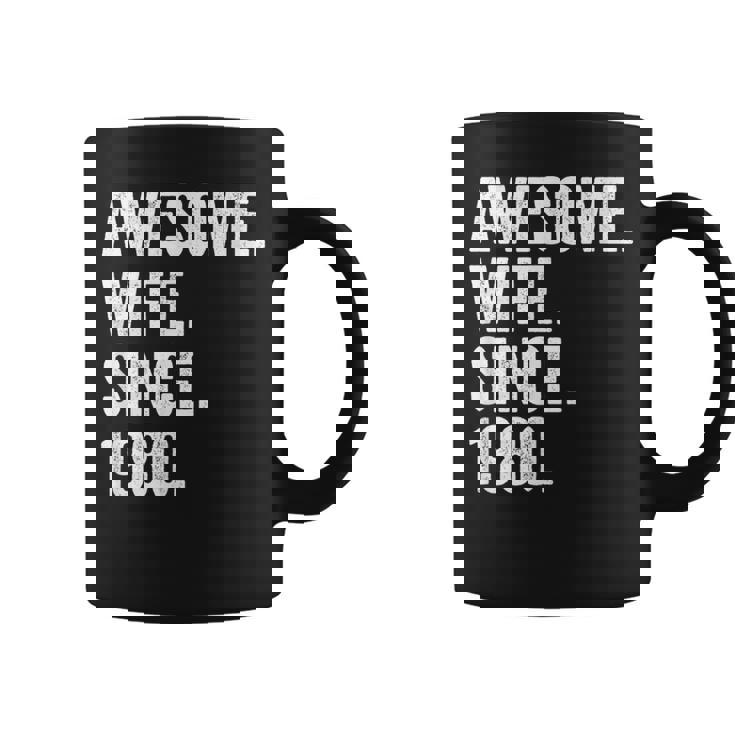 Awesome Wife Since 1980 44 Aniversario De Boda 44 Años Taza de café