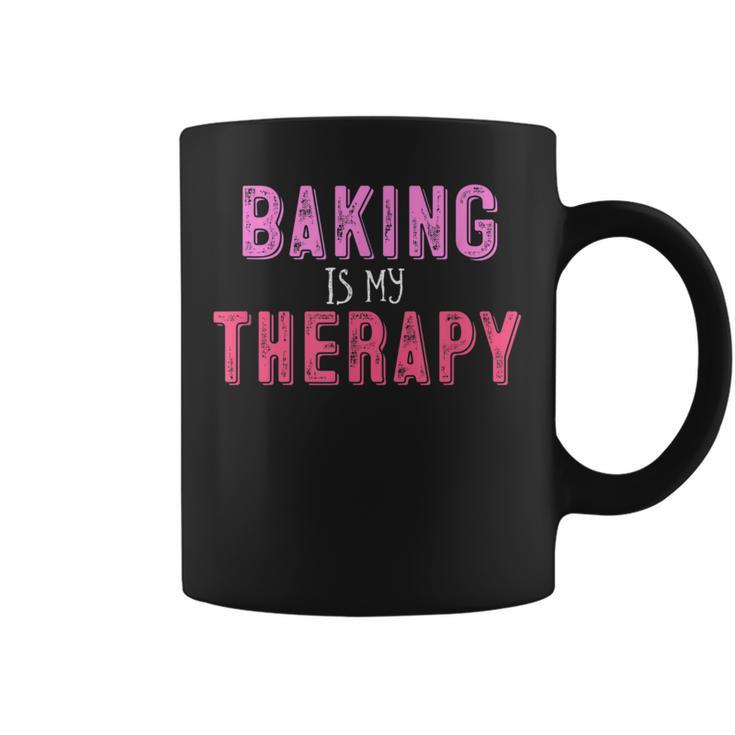 Baking Is My Therapy Graphic Print Coffee Mug