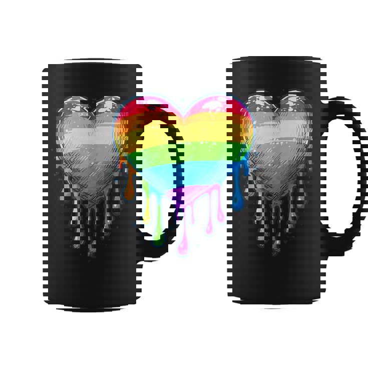 Bandera Del Orgullo Lesbiana Gay Del Corazón Del Arco Iris Lgbtq Lgbt Sin Mangas Taza de café