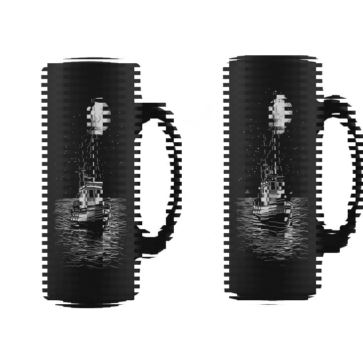 Bateau De Pêche Océan Capitaine Mer Cadeaux Étoiles Lune Nautique Tasse