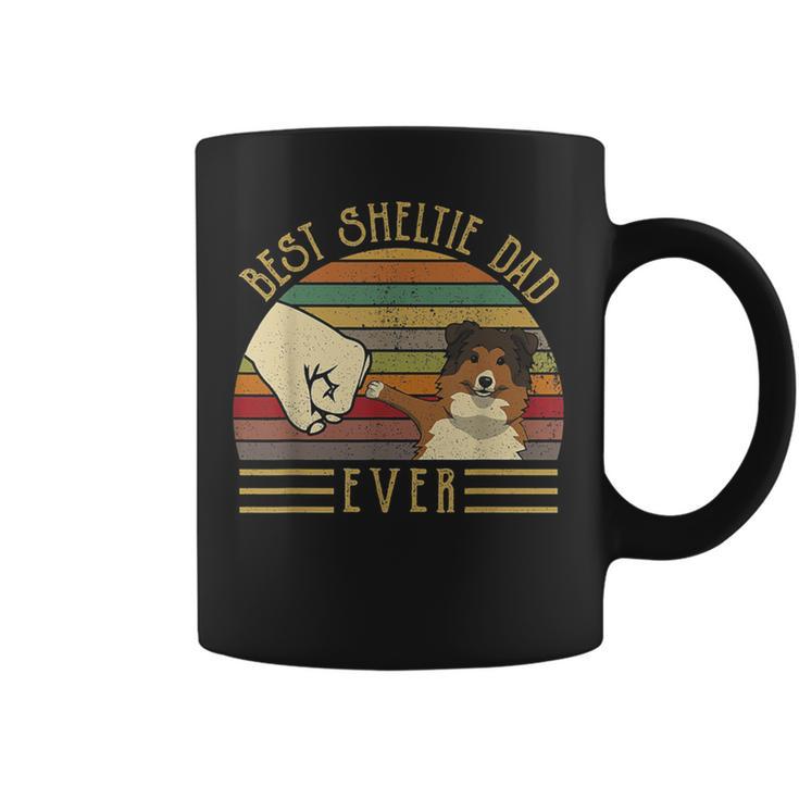 Best Sheltie Dad Ever Retrointage Sunset Tassen