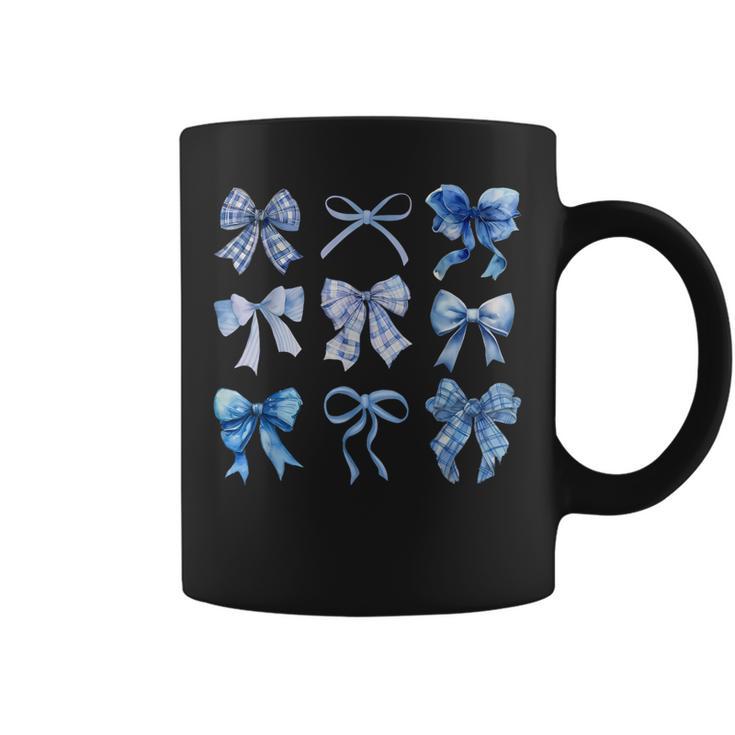 Blue Bow And Ribbon Cute Graphic For Women Coffee Mug | Mazezy