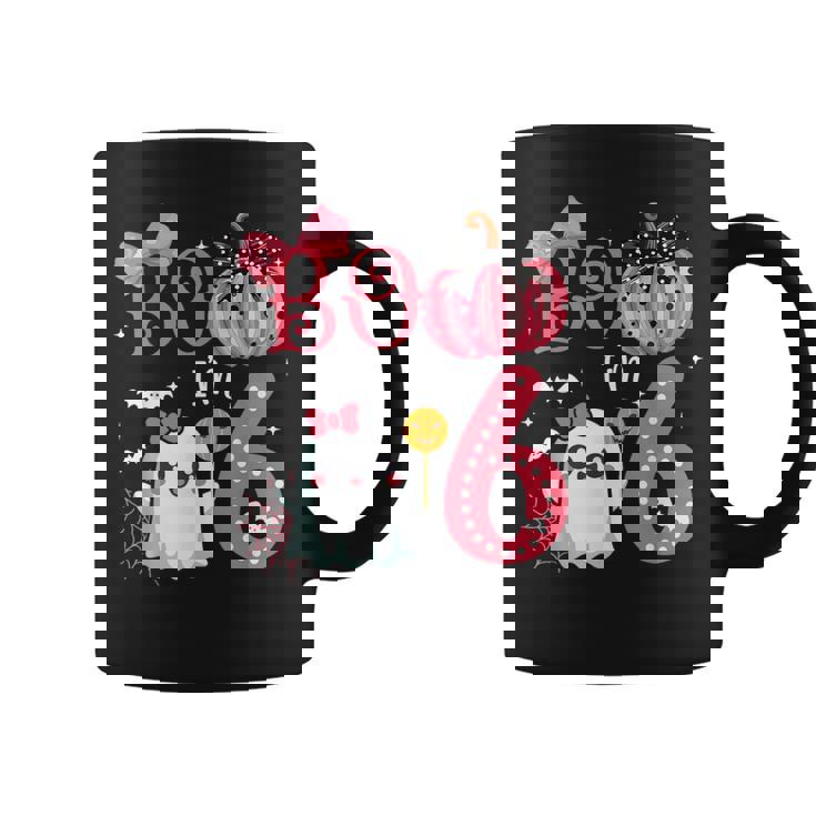 Boo I'm 6 Years Old Ghost 6Th Birthday Halloween Ghost Girls Coffee Mug