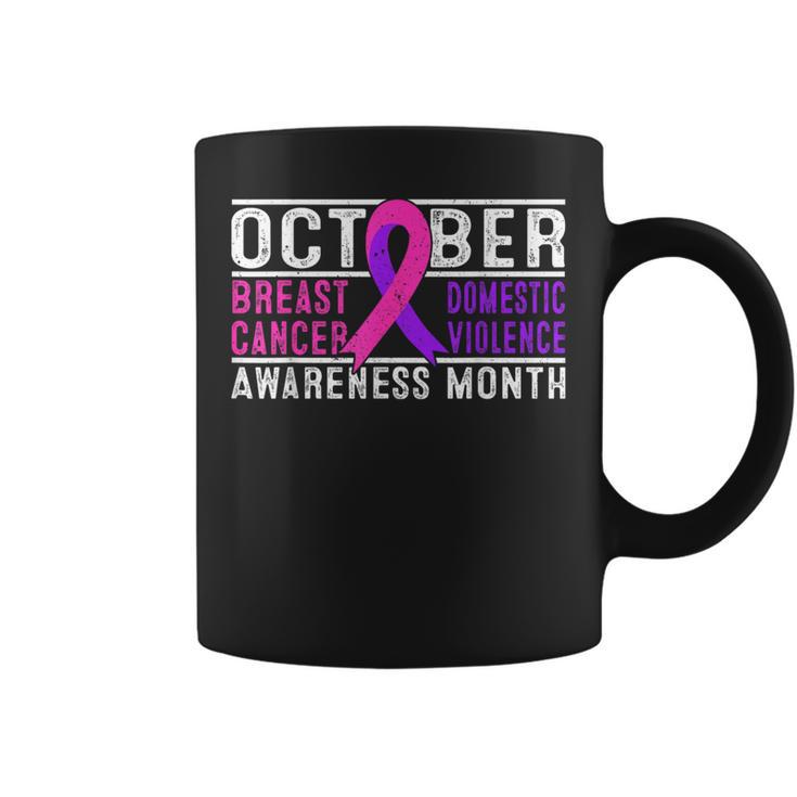 Breast Cancer And Domestic Violence Awareness Month Coffee Mug - Monsterry
