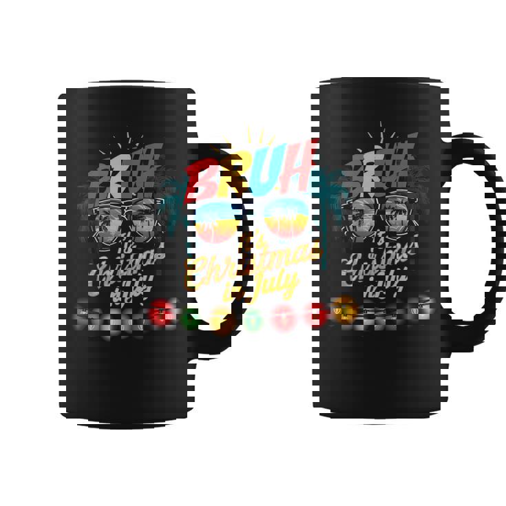 Bruh Santa Claus Sunglasses Beach Christmas In July Coffee Mug