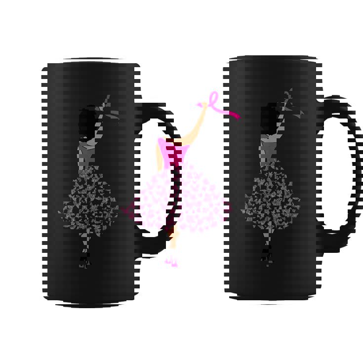 Butterfly African Black Girl Breast Cancer Survivor Warrior Coffee Mug