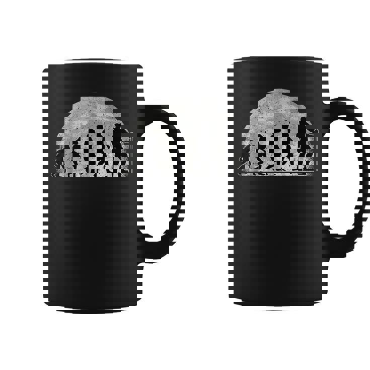 Caminante Evolución Luna Montaña Caminata Escalada De Roca Taza de café