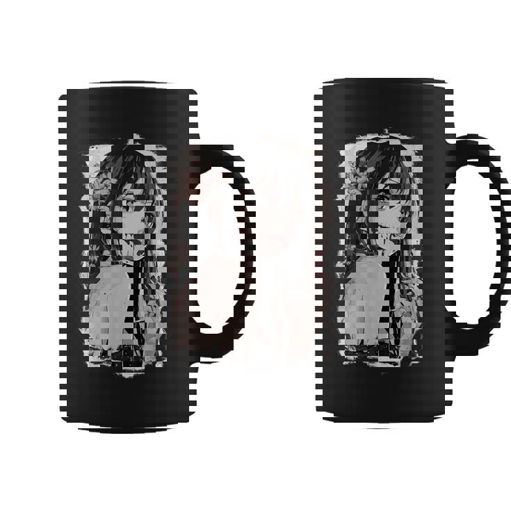 Camisa De Anime Gótica Creepy Horror Anime Manga Japonés Taza de café