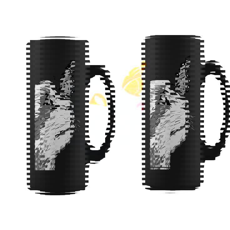 Cat With Monarch Butterfly On His Nose Butterfly Cat Lover Graphic Print Coffee Mug