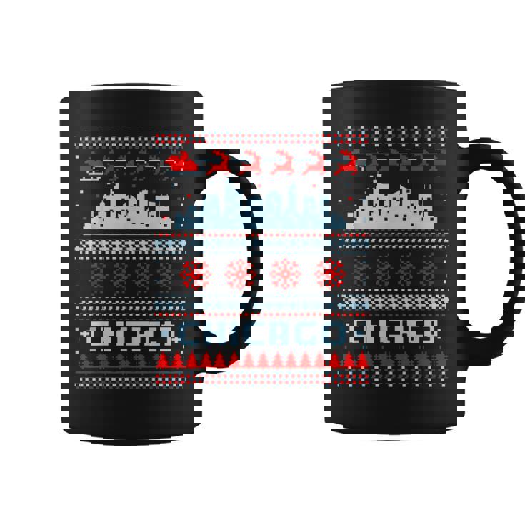 Chicago Flag City Skyline Chicago Fan Ugly Christmas Sweater Coffee Mug