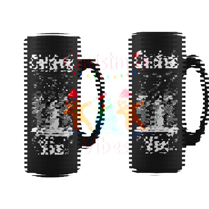 Christmas Vibes Boy Girl Christmas Dabbing Snowman Coffee Mug