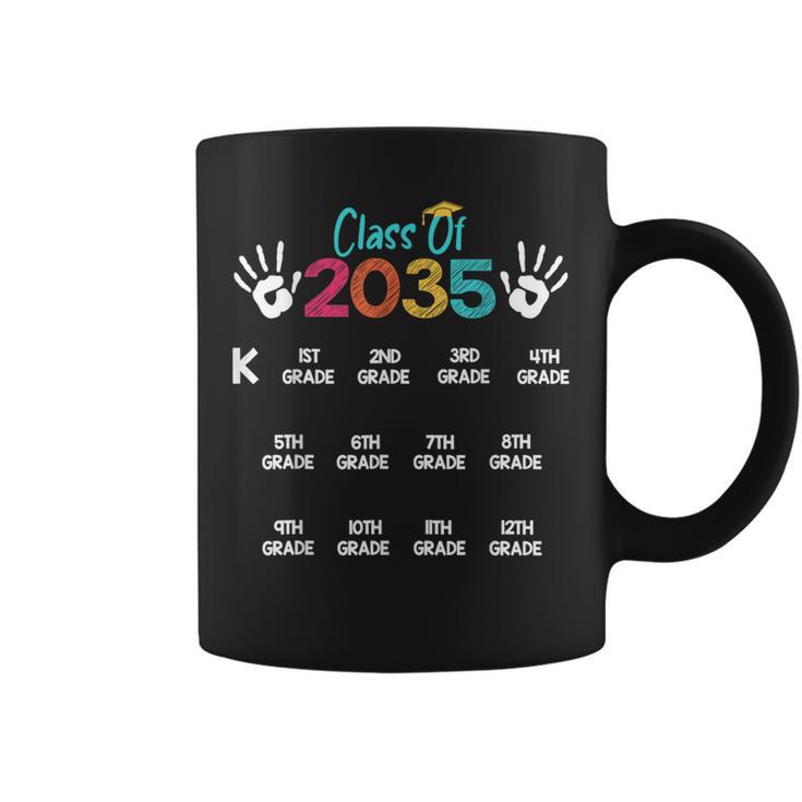 Class Of 2035 Grow With Me Handprint Kindergarten 12Th Grade Coffee Mug