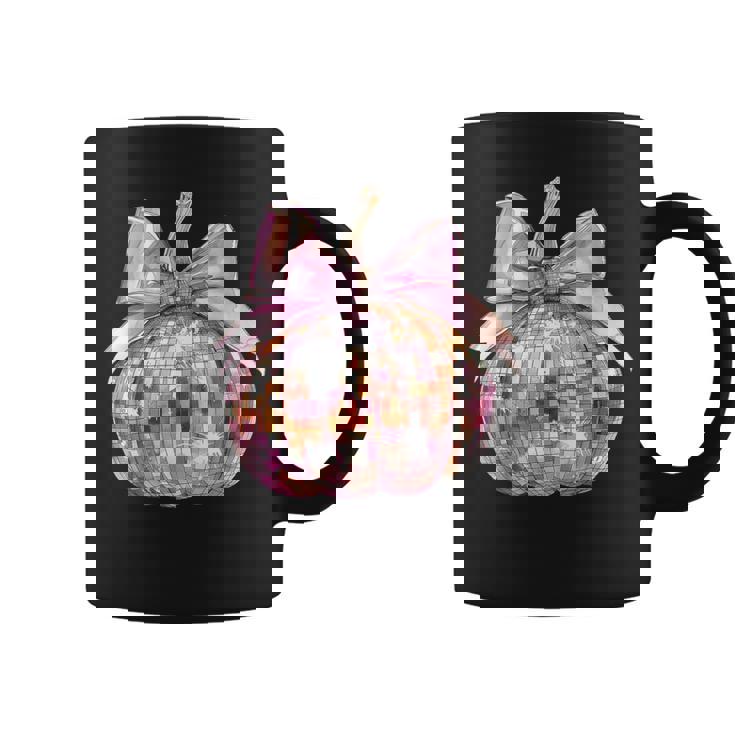 Coquette Pumpkin Patch Disco Ball Pumpkin Bow Aesthetic Girl Coffee Mug