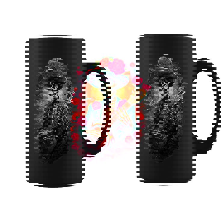 Crâne En Sucre Jour Des Morts Dia De Los Muertos Mariachi Tasse