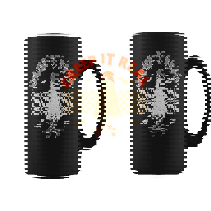 Creep It Real Skateboarding Ghost Retro Halloween Costume Coffee Mug
