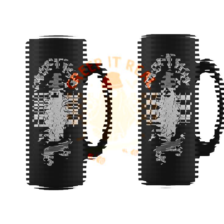 Creep It Real Skateboarding Ghost Retro Halloween Costume Coffee Mug