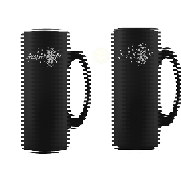 Dartboard Heartbeat Ecg Dart Darts Player Darts Coffee Mug