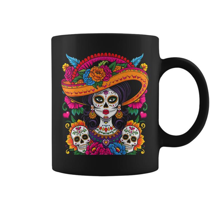 De Los Muertos La Catrina Sugar Skull Tassen