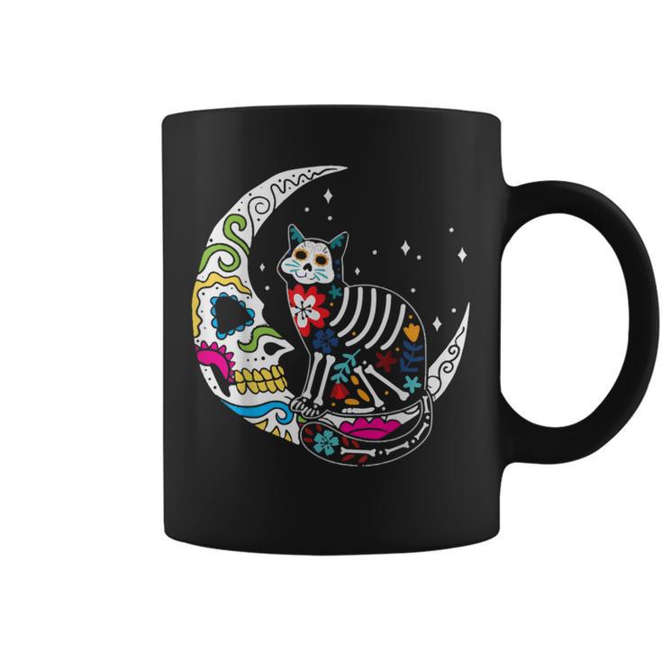 Dia De Los Muertos Cat Moon Tassen