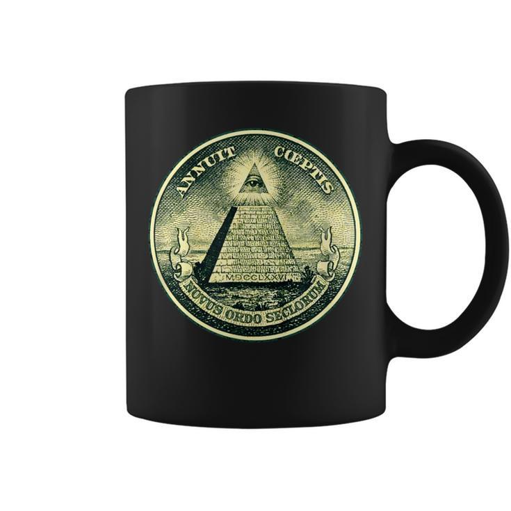 A Dollar Note Allseeing Eye Pyramid Illuminati Tassen