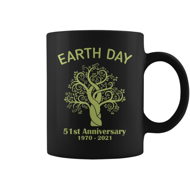 Earth Day 51St Anniversary 2021 Tree Green Life Earthday Coffee Mug