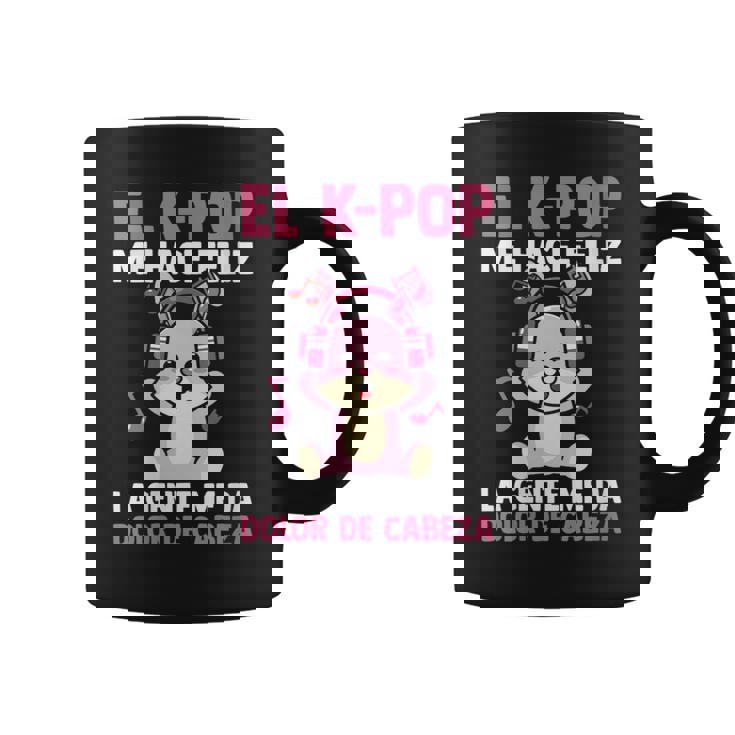 El K-Pop Me Hace Feliz Kpop Musik Cuello Taza de café