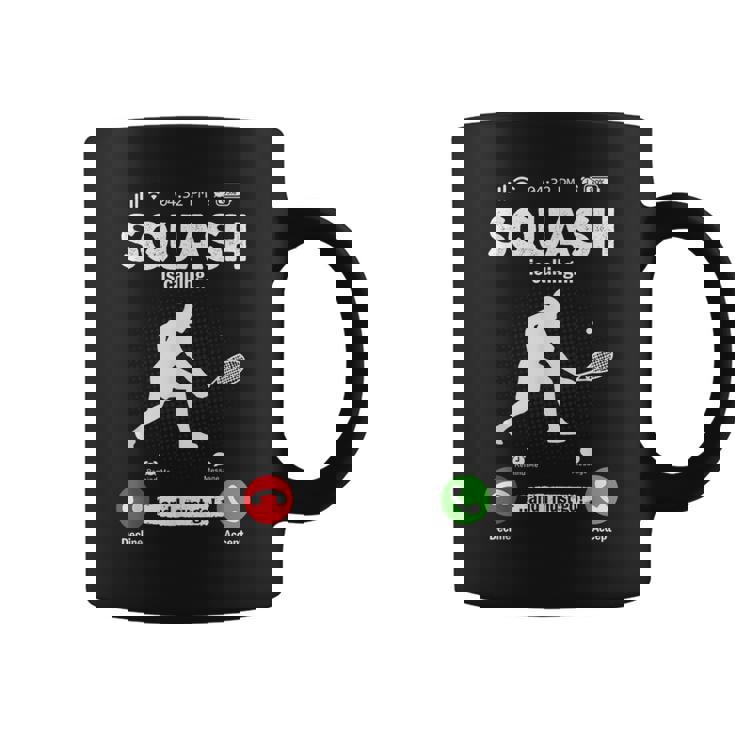 El Squash Está Llamando Tengo Que Ir Al Tenis Hobby Squash Taza de café