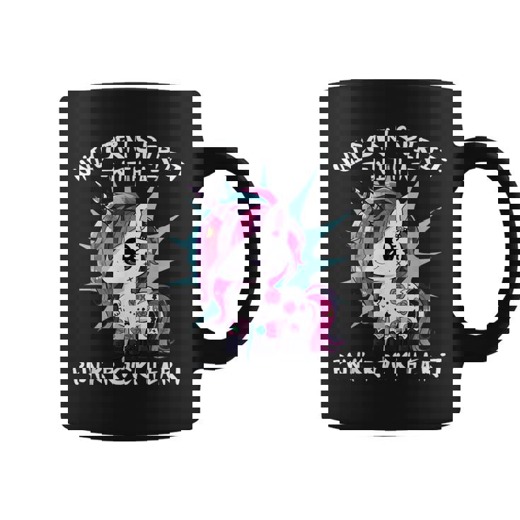 Espíritu De Unicornio Con Un Corazón Punk Rock Unicornio Punk Mágico Taza de café