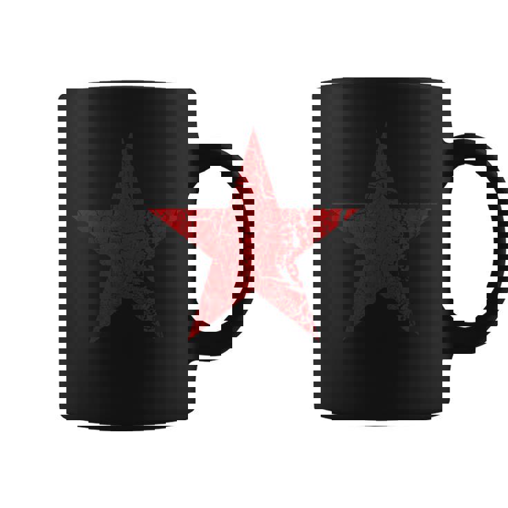 Estrella Roja Envejecida Grunge Estrella Roja De Colorintage Taza de café