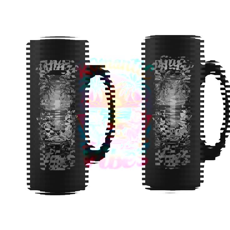 Cat Couple Summer Vibes Retro Cool Cat Romantic Vibes Coffee Mug