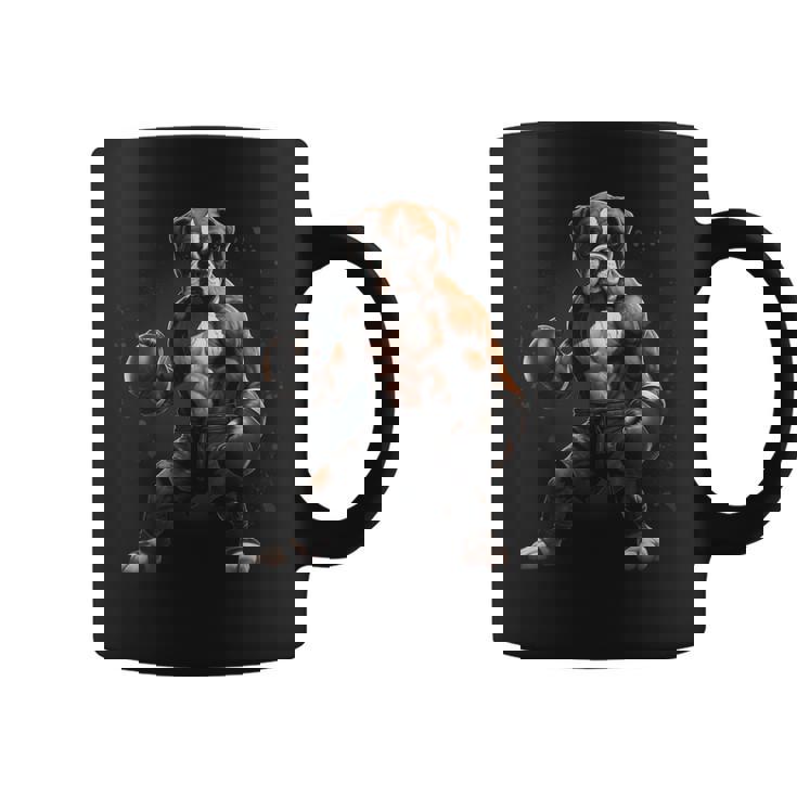 Dog Boxeador De Boxeo Con Gráficos Divertidos Taza de café