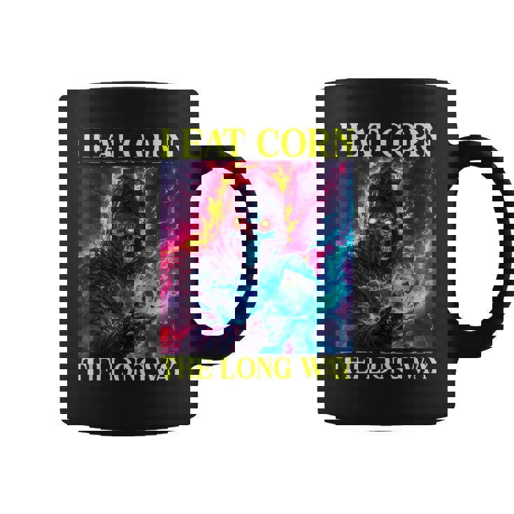 Oddly Specific Dank Meme Flaming Skeleton Coffee Mug