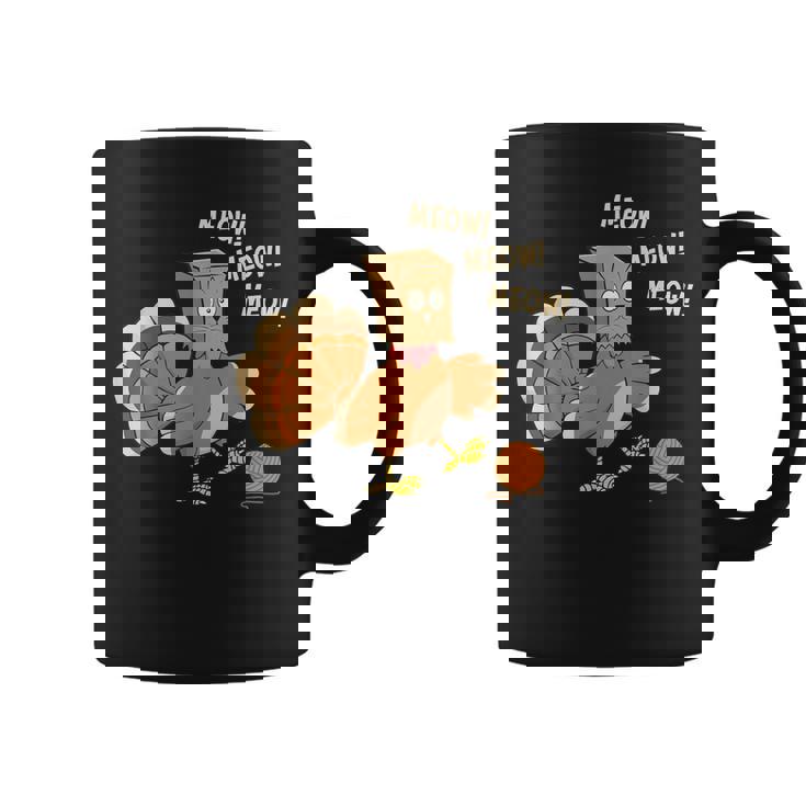 Thanksgiving Turkey Fake Cat Meow Coffee Mug