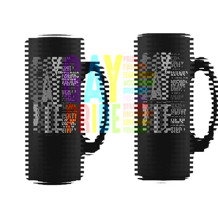 Gay Pride Equality Pride Fearless Freedom Human Rights LGBT Premium Graphic Print Coffee Mug