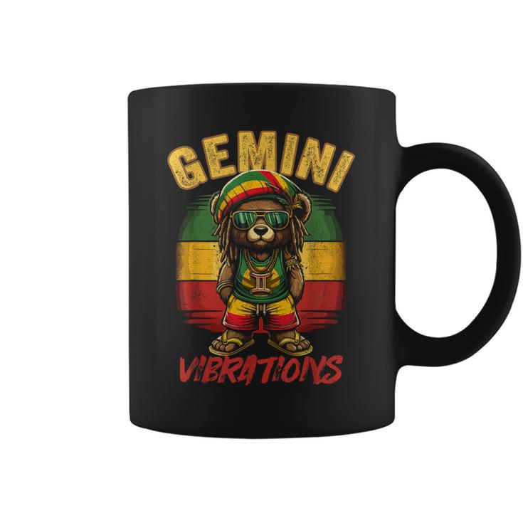 Gemini Vibes Rasta Reggae Teddy Bear Island Beach Birthday Coffee Mug