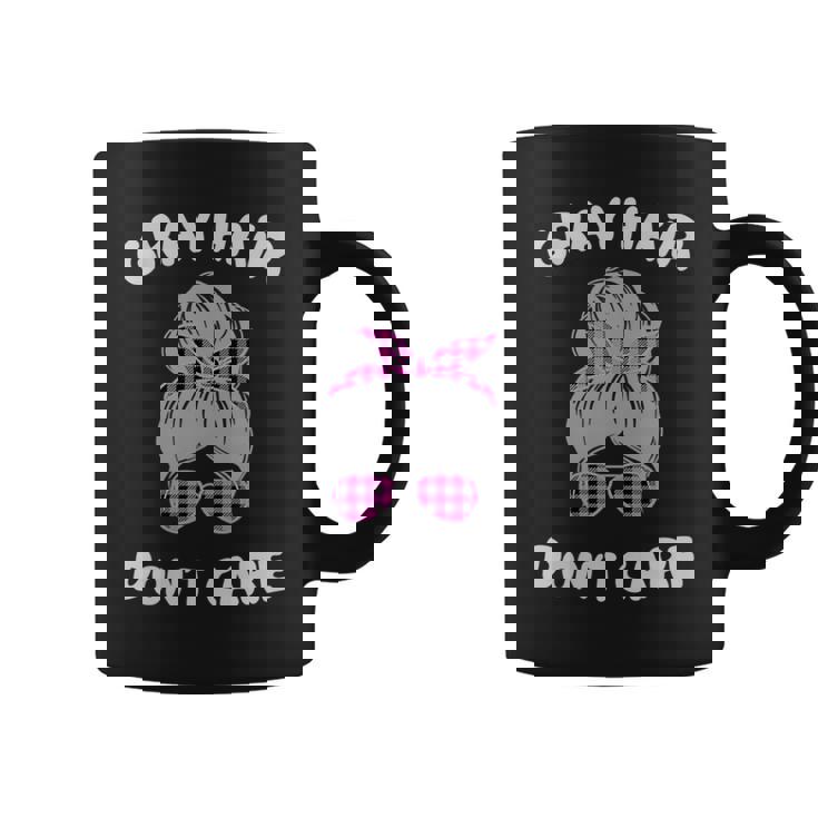 Gray Hair Don't Care Chignon Amusant Désordonné Pro-Aging Positive Tasse