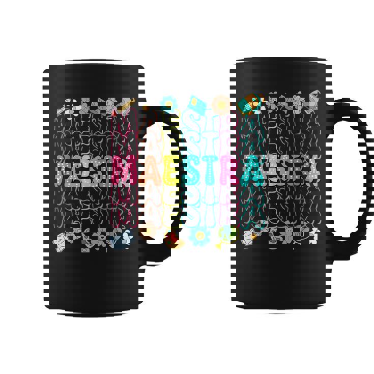 Groovy Maestra Spanish Teacher Welcome Back To School Coffee Mug