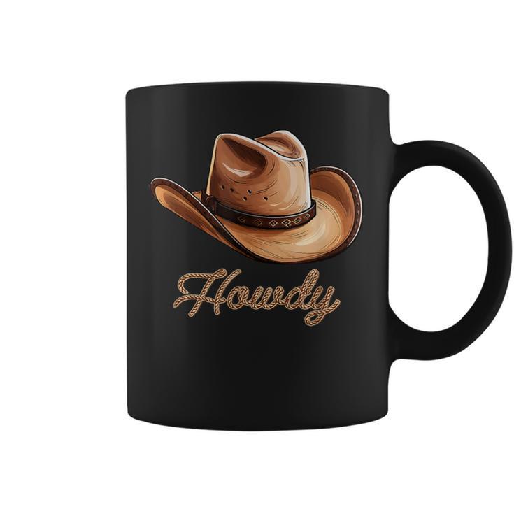 Howdy Cowboy Hat Western Rodeo Coffee Mug - Seseable