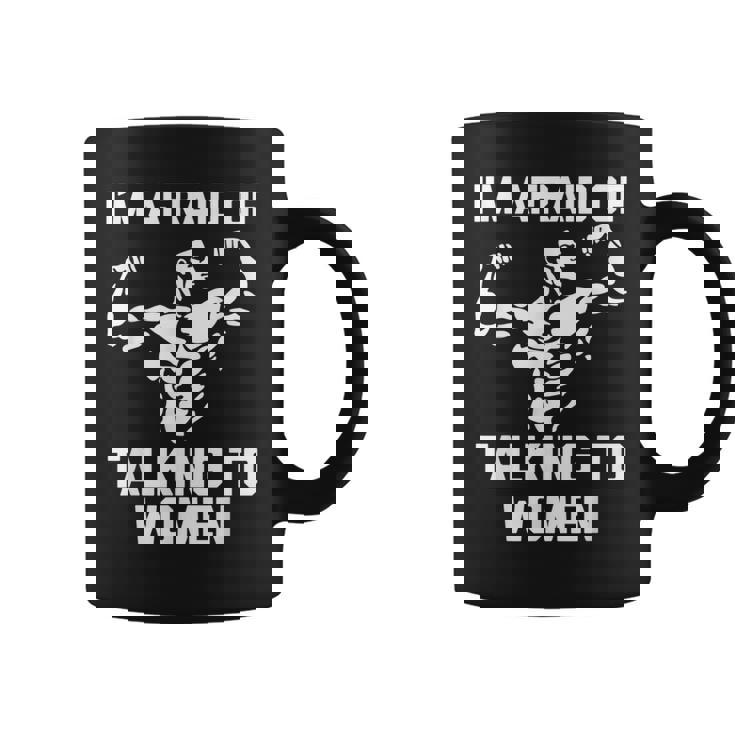 I'm Afraid Of Talking To Divertido Entrenamiento Muscular Para Gimnasio Taza de café