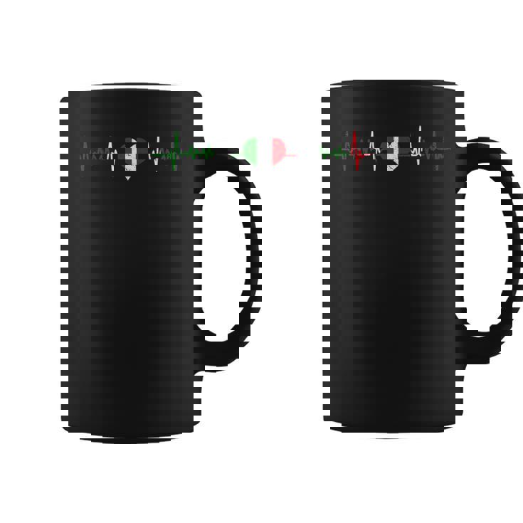 Italia Corazón Italiano Latido Ekg Pulso Italiano Taza de café